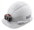 Klein Tools 60107RL Casque de chantier blanc non ventil&amp;eacute; avec lampe frontale rechargeable, style casquette-