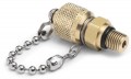 Ralston QTFT-3SB0 Male Quick-Test Outlet Connection with cap and chain, brass-