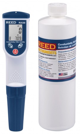 REED R3530-KIT Trousse indicateur de conductivit&amp;eacute;/MDT/salinit&amp;eacute; et solution-