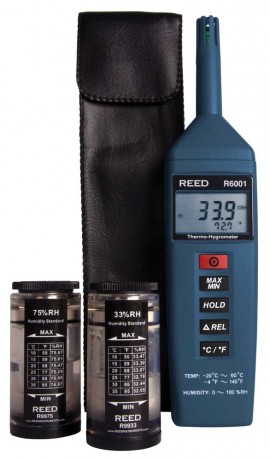 REED R6001-KIT Thermo-hygrom&amp;egrave;tre avec norme d&#039;&amp;eacute;talonnage d&#039;humidit&amp;eacute;-