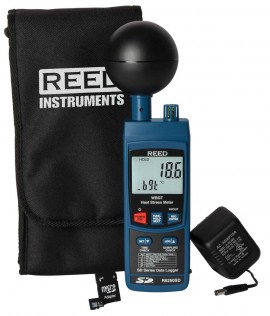 REED R6250SD-KIT Compteur de contrainte thermique avec enregistrement de donn&amp;eacute;es, adaptateur d&#039;alimentation et carte SD-