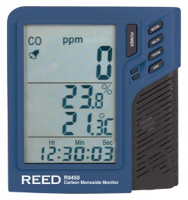 REED R9450 Compteur de monoxyde de carbone avec temp&amp;eacute;rature et humidit&amp;eacute;-