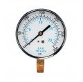 Weksler Glass 35TL4P3 Utility Gauge with bottom connection, 30&amp;quot;/0/15, 3.5&amp;quot; dial-