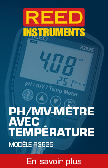 Appareil de mesure compact R3525 mesure le pH ou mV tout en affichant simultanément la température